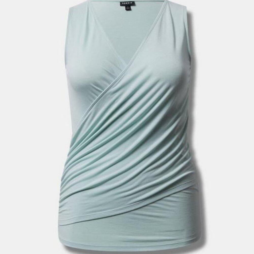 4 4X Torrid Sleeveless Surplice Top Seafoam Pastel NWT V-neck Tank Mermaid Fairy